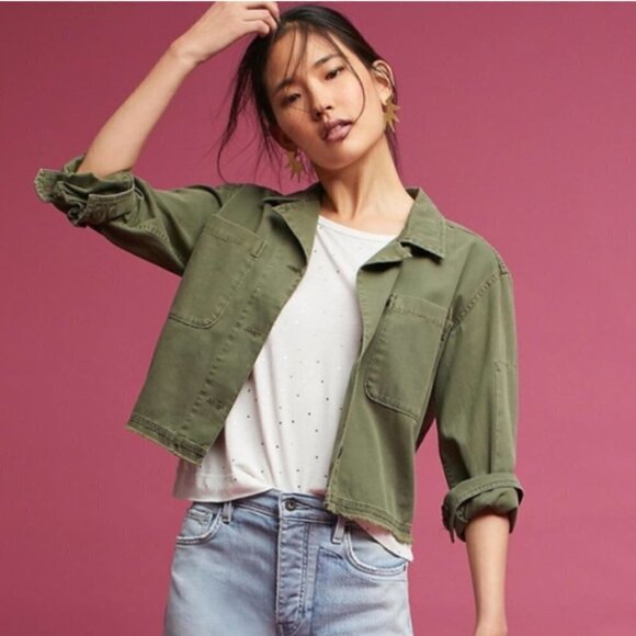 Sanctuary by Anthropologie Utility Cropped Jacket NWT Military - Picture 1 of 11